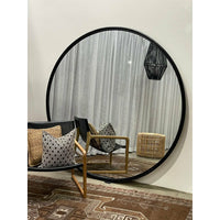 Zoe Mirror Rattan Black