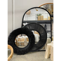 Stella | Rattan Round Mirror Black
