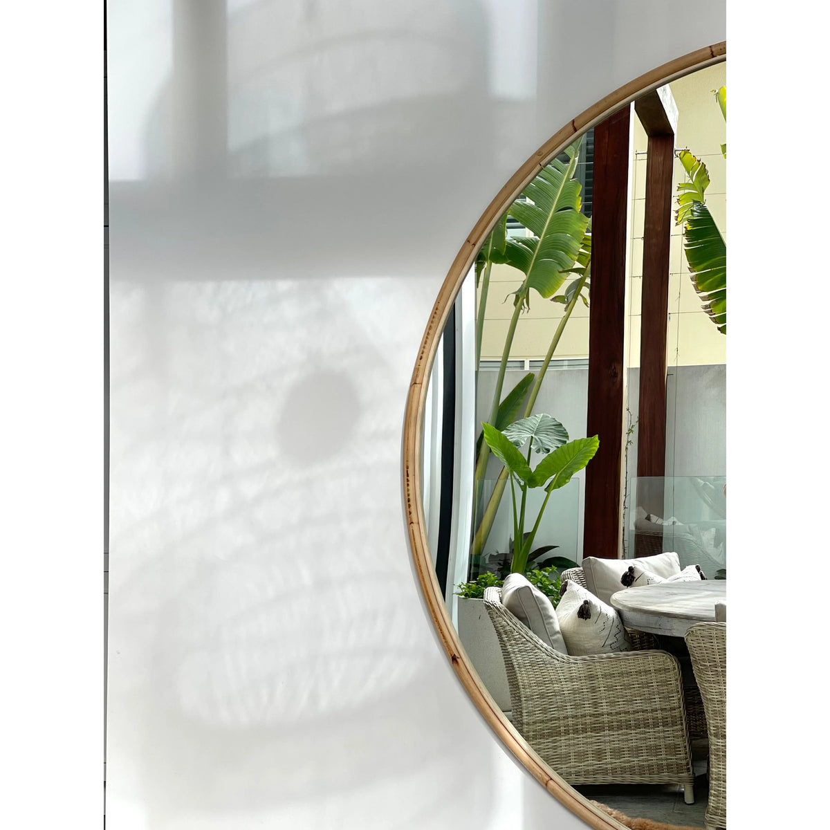 Zoe | Extra Large Round Mirror Rattan Natural | The Styling Republic