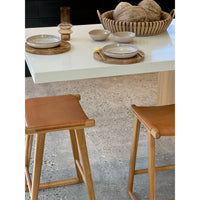 Emma | Kitchen Stool Leather Tan