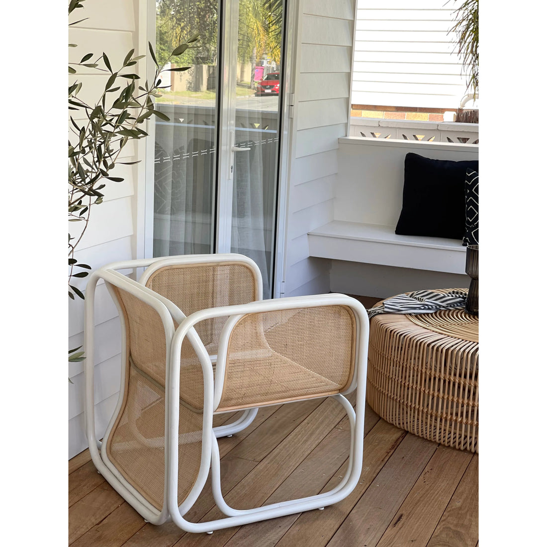 Sybella | Occasional Chair Rattan White