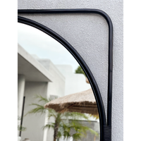 Poppy | Square Frame Mirror Rattan Black