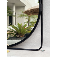 Poppy | Square Frame Mirror Rattan Black