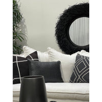 Stella | Rattan Round Mirror Black