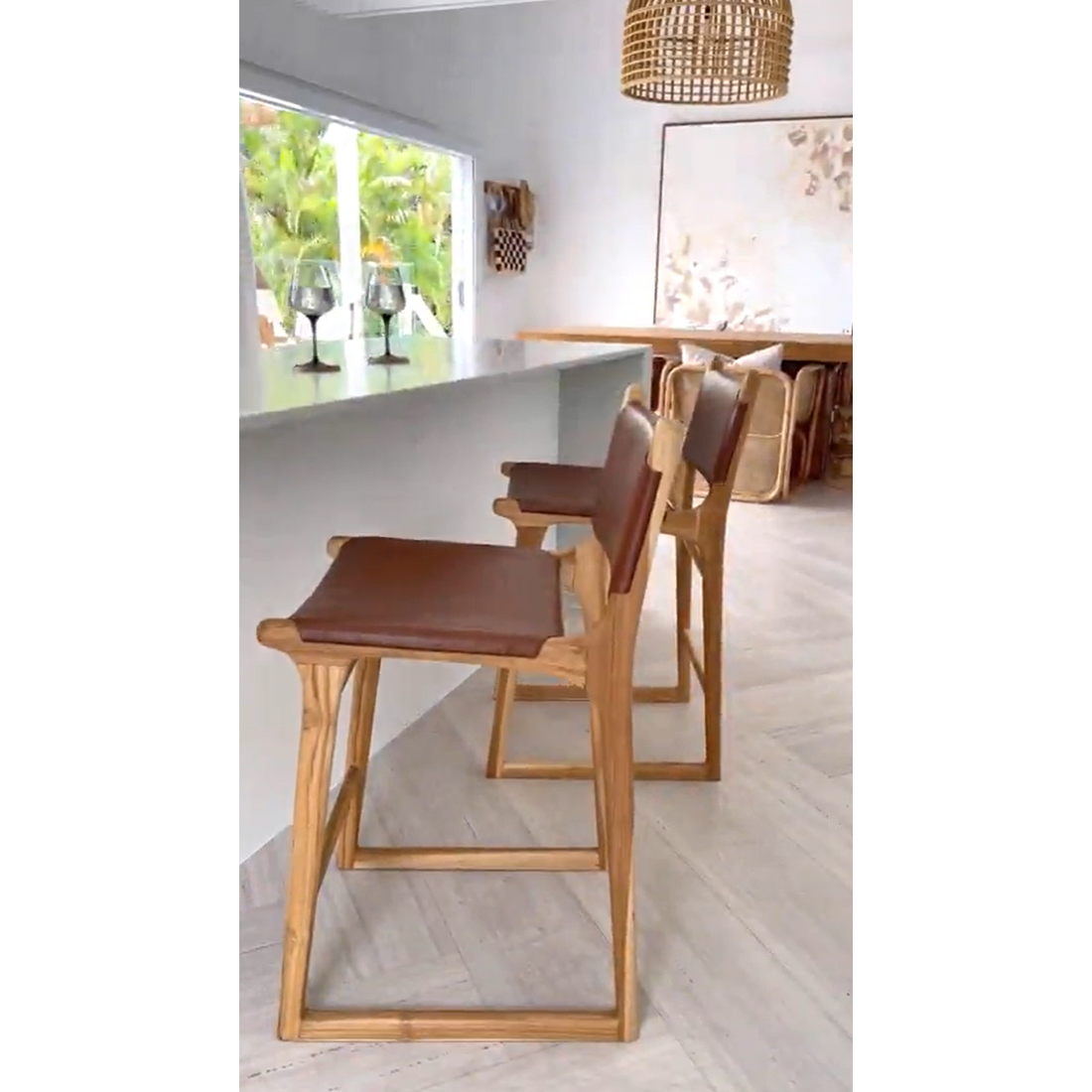 Daisy | Kitchen Stool Leather Tan