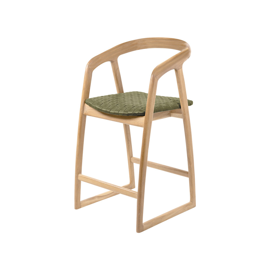 Mabel | Kitchen Stool Leather Olive