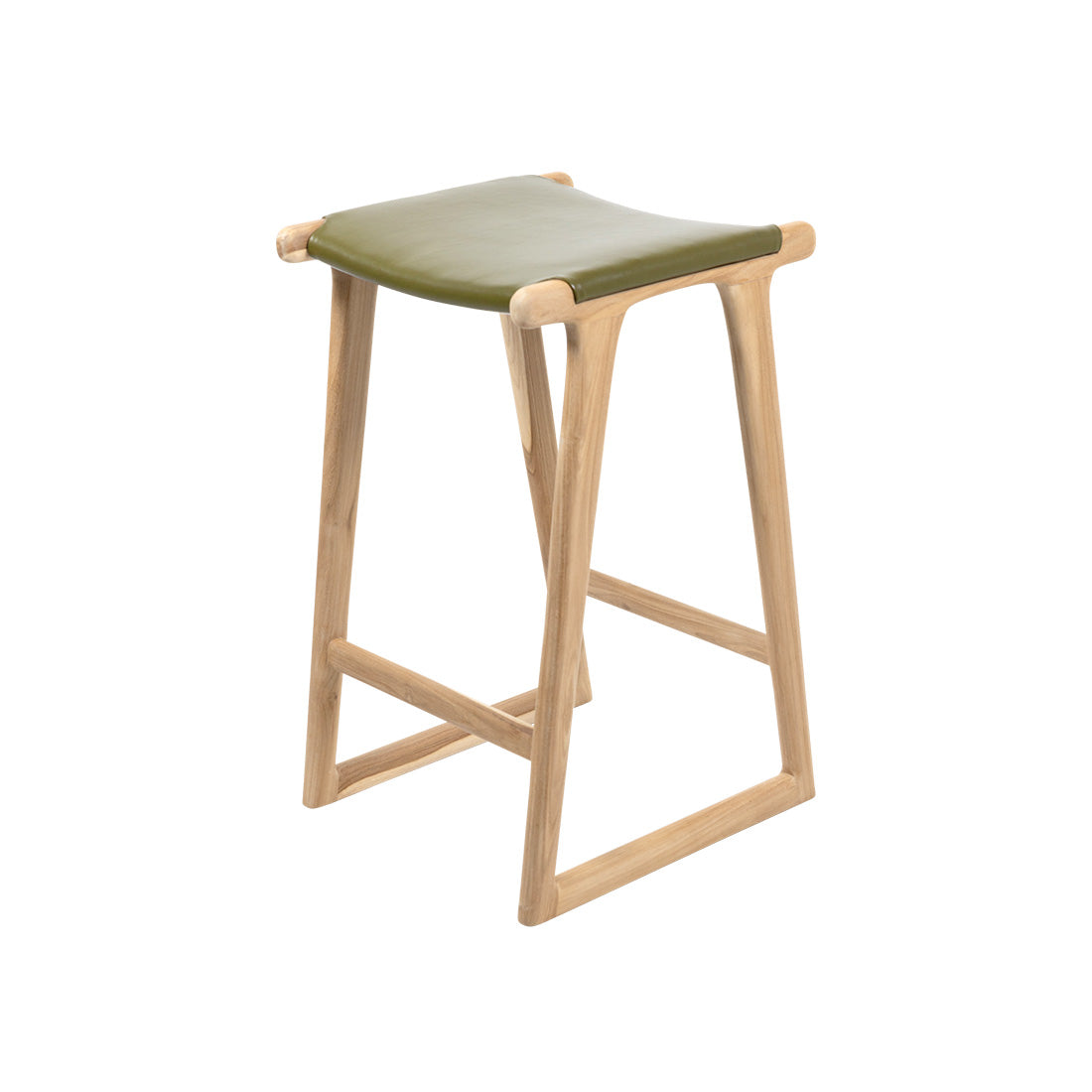 Emma | Kitchen Stool Leather Olive