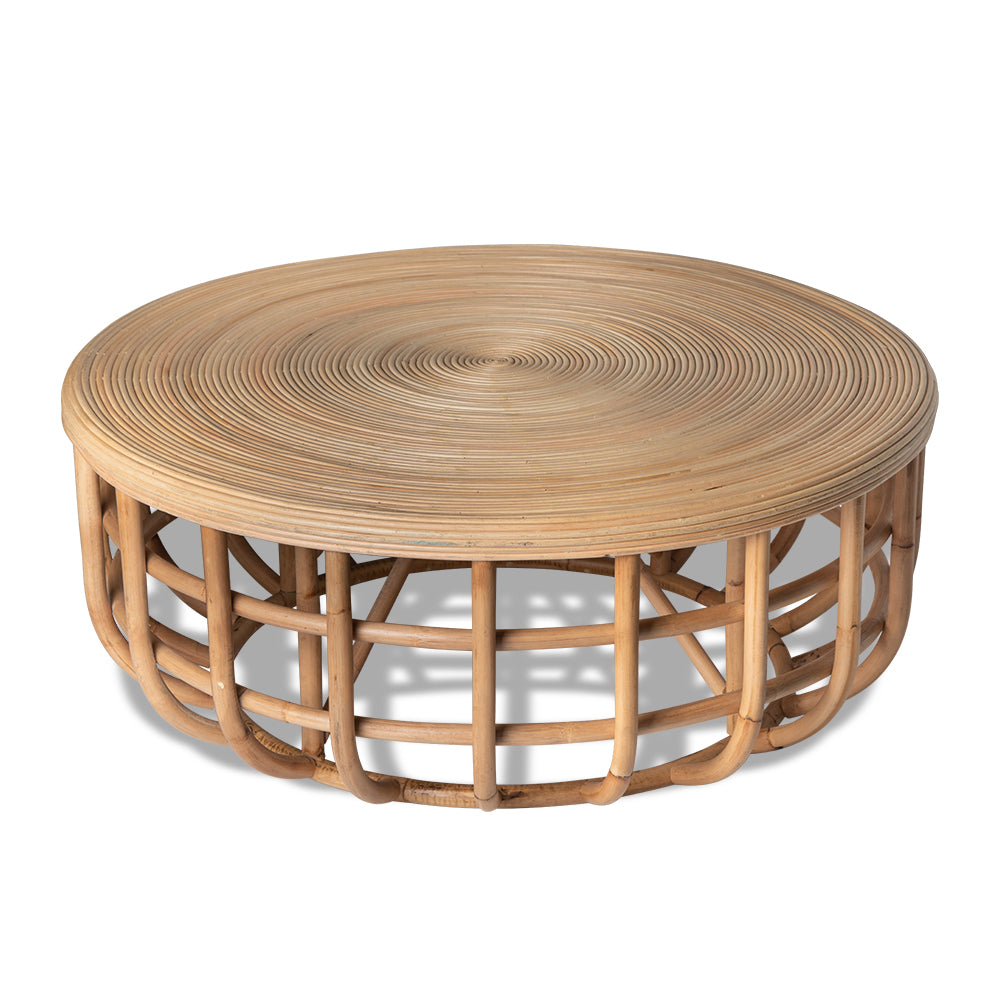 Angie Coffee Table in Natural Rattan