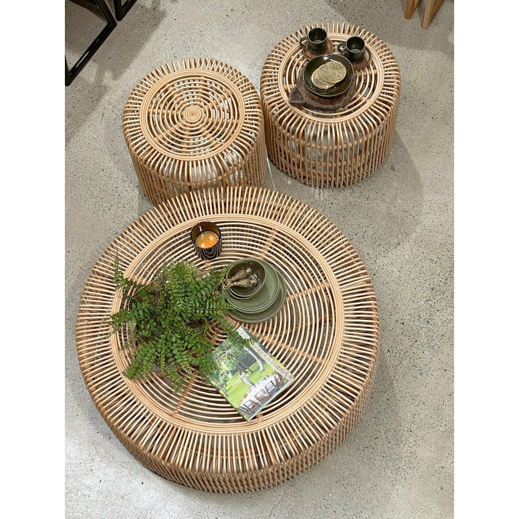 Monique | Round Rattan Coffee Table Natural