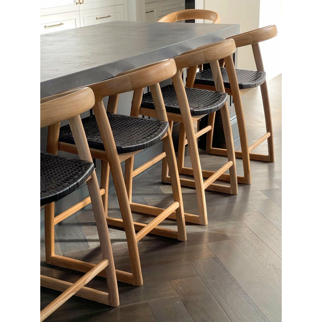 Mabel | Kitchen Stool Rattan Black