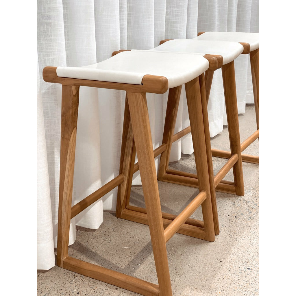 Emma | Kitchen Stool Leather White