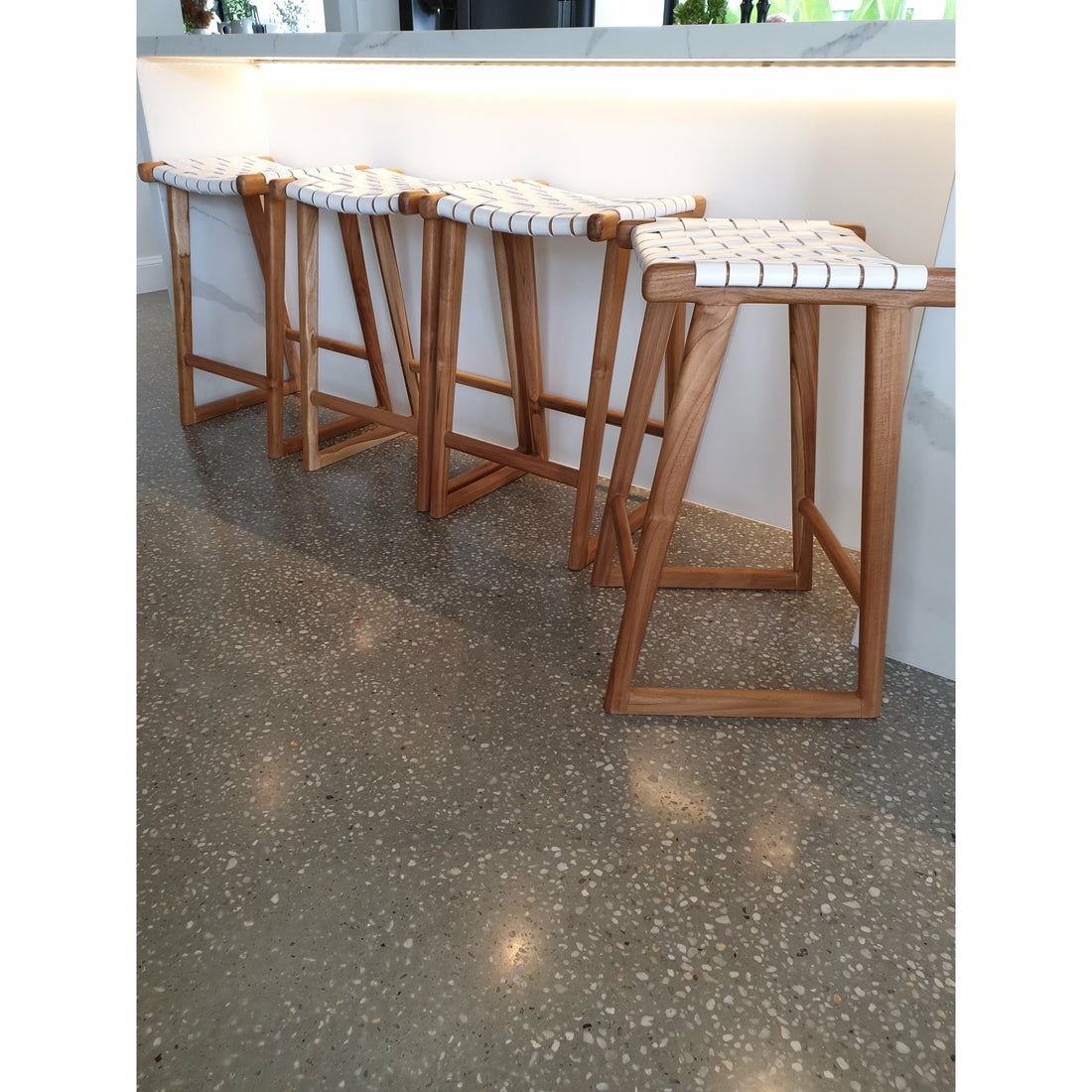 Bailey | Kitchen Stool Leather White