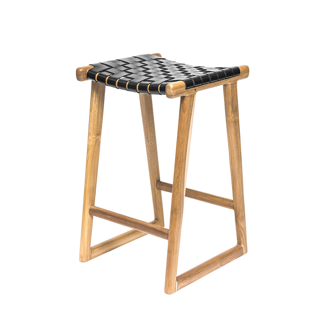 Bailey | Kitchen Stool Leather Black