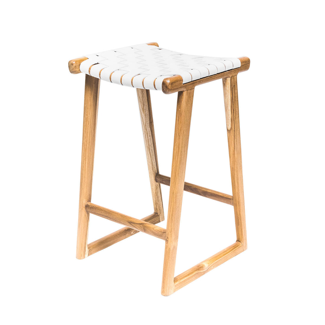 Bailey | Kitchen Stool Leather White