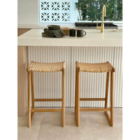 April Kitchen Stool Rattan Natural