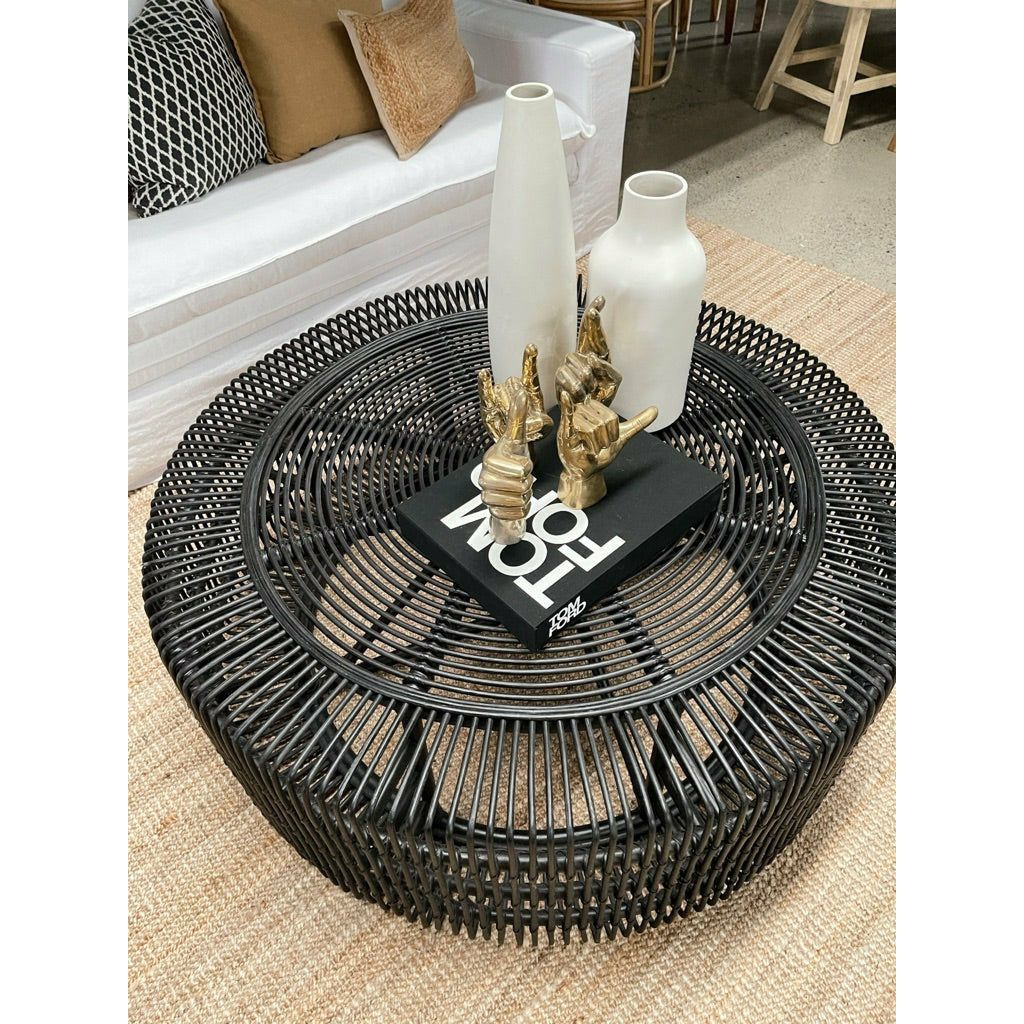 Monique | Coffee Table Rattan Black