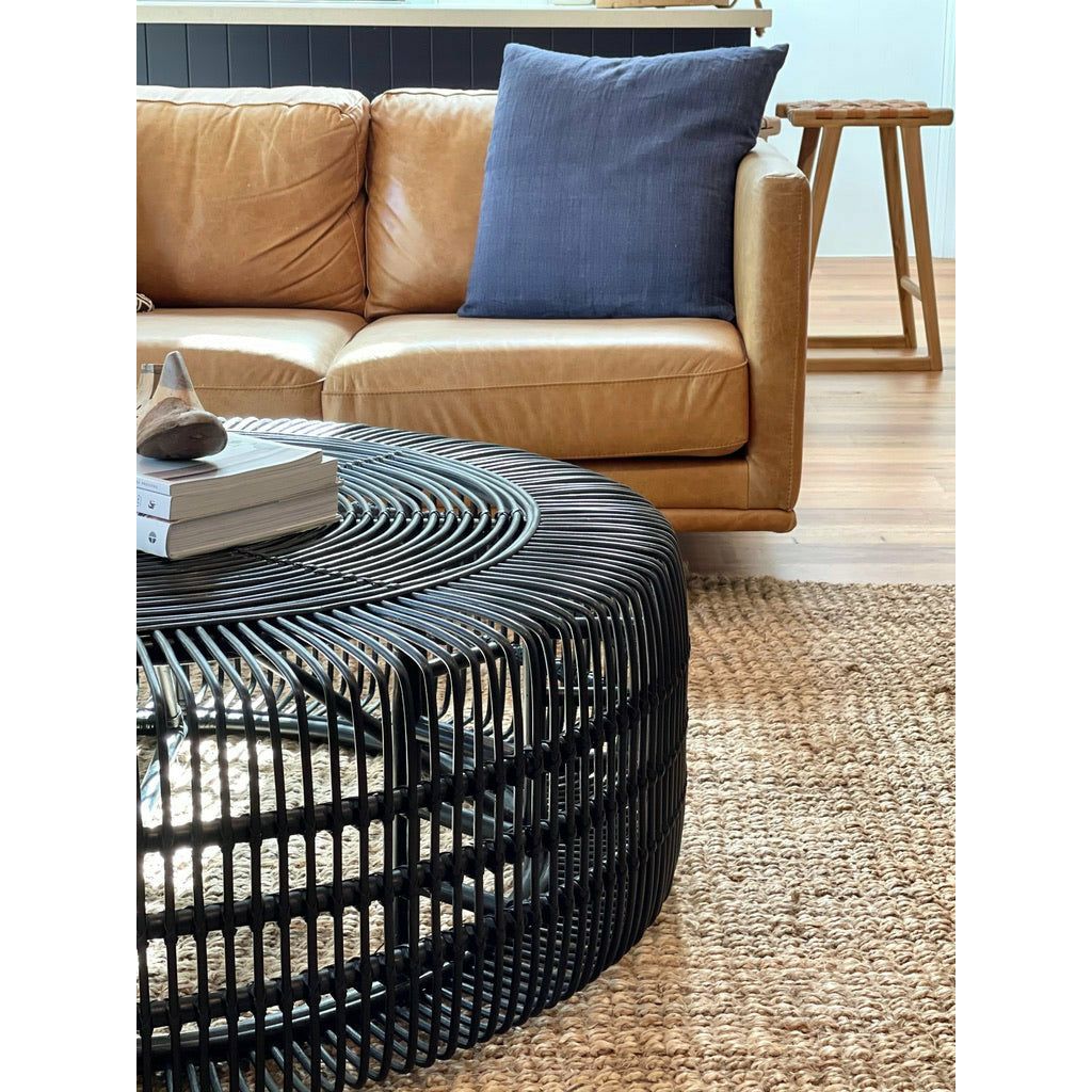 Monique | Coffee Table Rattan Black