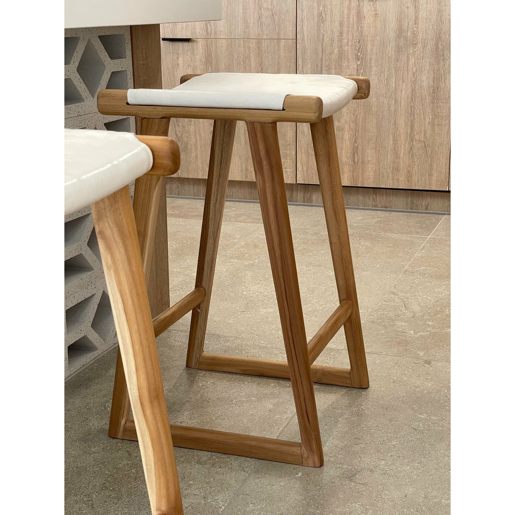 Emma | Kitchen Stool Leather White