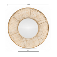 Alicia | Round Rattan Mirror Natural