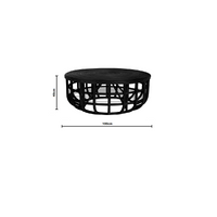 Angie | Coffee Table Rattan Black 100cm