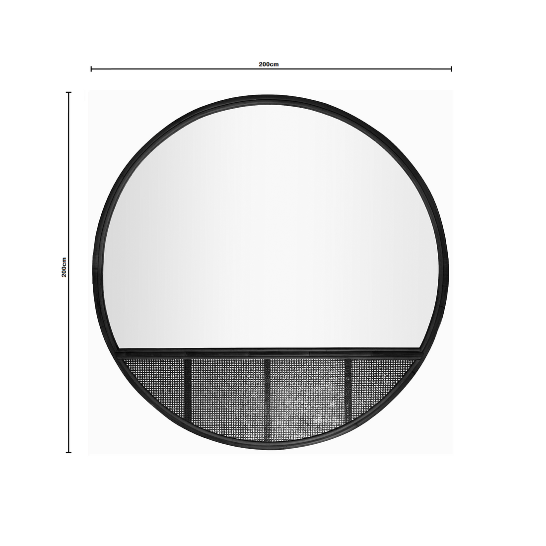 Bonnie | Extra Large Mirror Feature Rattan Black