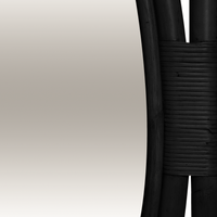 Poppy | Square Frame Mirror Rattan Black