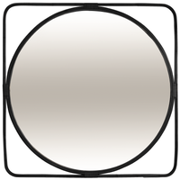 Poppy | Square Frame Mirror Rattan Black