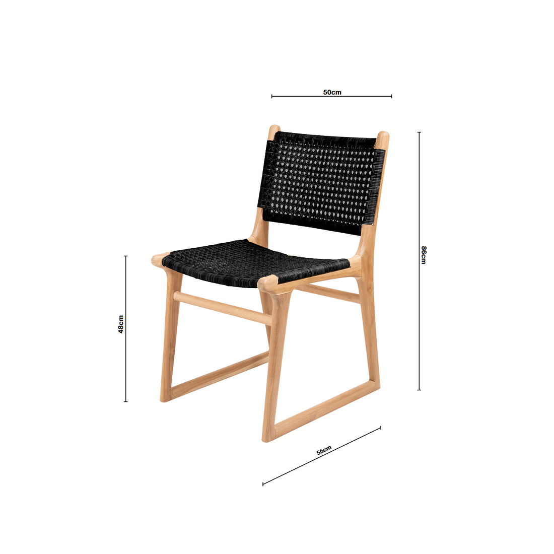 Daisy | Dining Chair Rattan Black