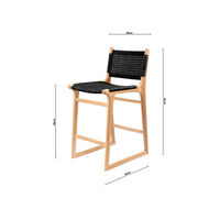 Daisy | Kitchen Stool Rattan Black