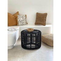 Moni Side Table Rattan Black