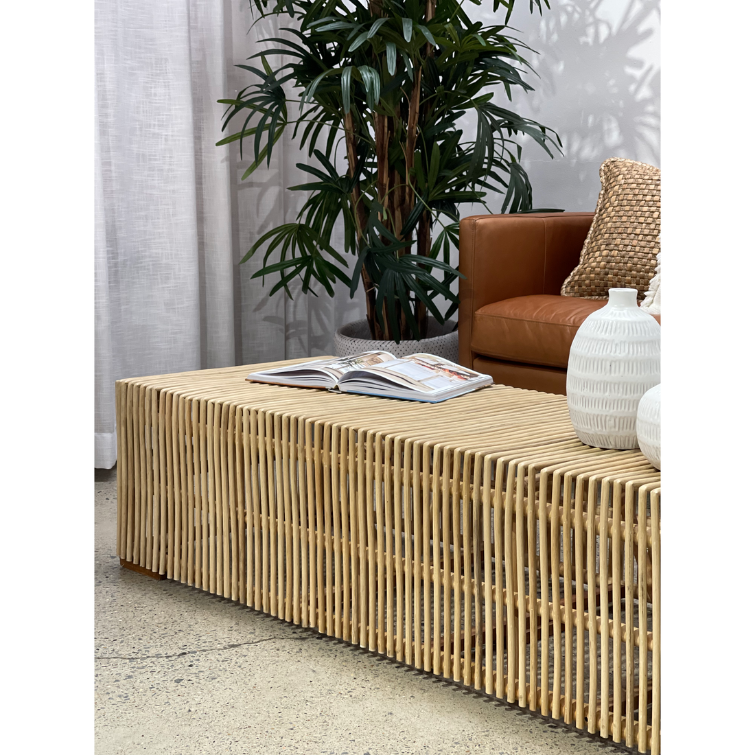 Zara Coffee Table in Natural Rattan