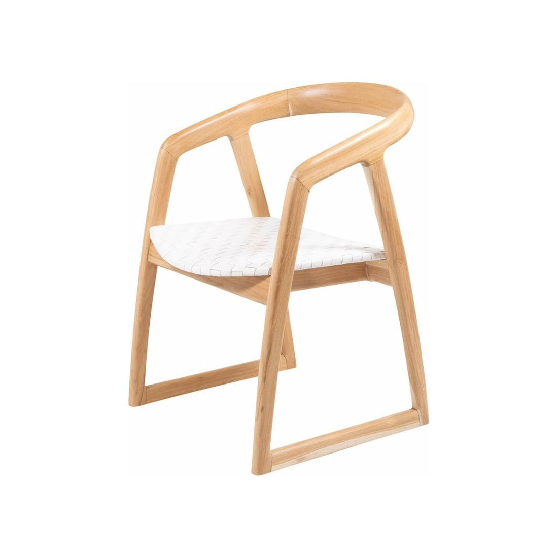 Mabel Dining Chair in White Leather