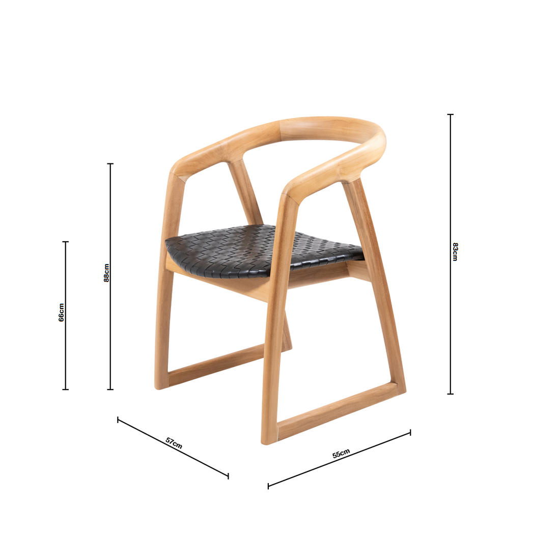 Mabel | Dining Chair Leather Black