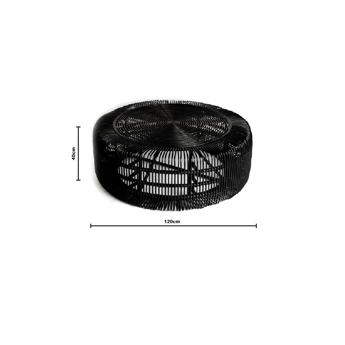 Monique | Coffee Table Rattan Black