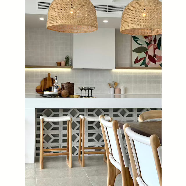 Emma | Kitchen Stool Leather White