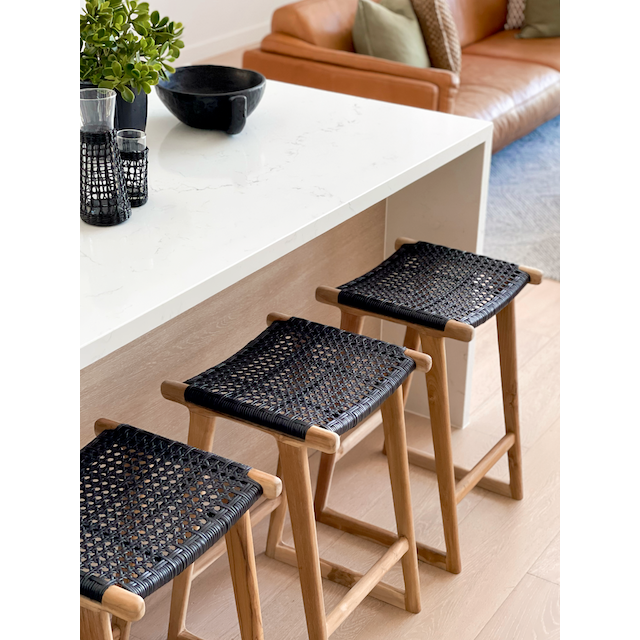 April | Kitchen Stool Rattan Black