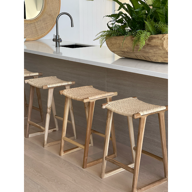 Natural Rattan Kitchen Stool The Styling Republic