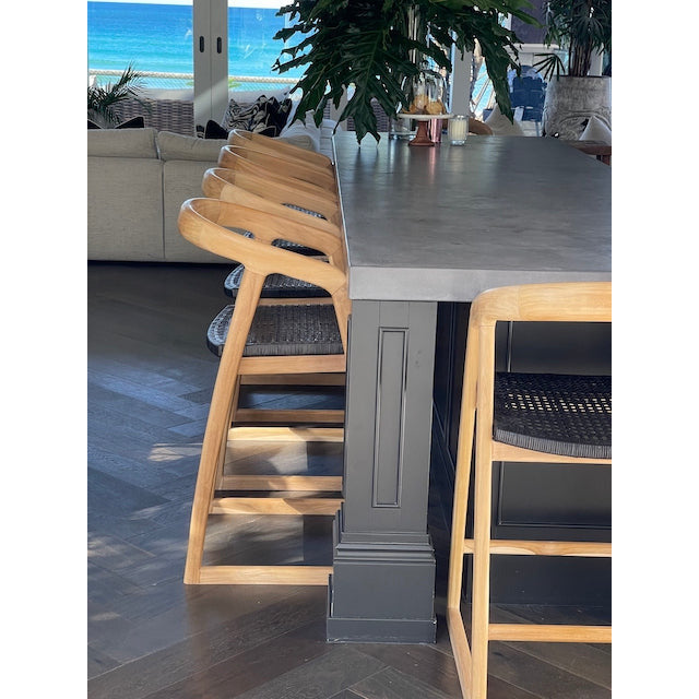 Mabel | Kitchen Stool Rattan Black