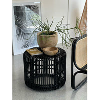 Moni Side Table Rattan Black