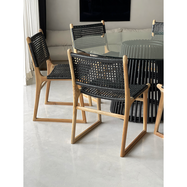 Daisy | Dining Chair Rattan Black