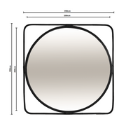 Poppy | Square Frame Mirror Rattan Black