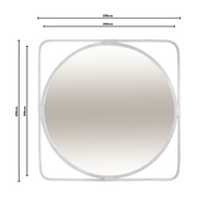 Poppy | Square Frame Mirror Rattan White