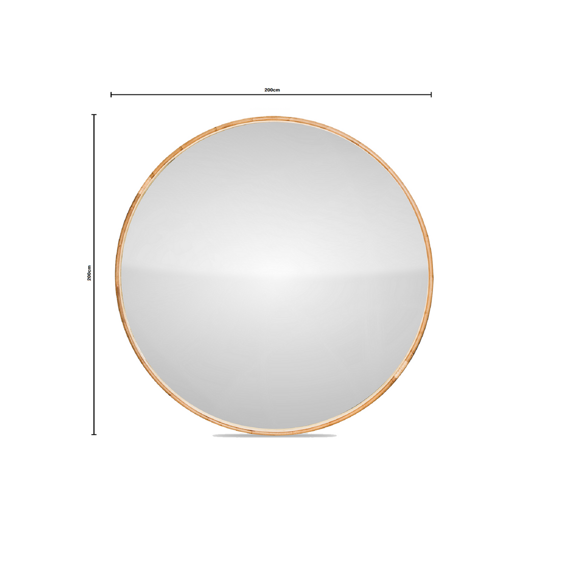 Zoe | Large Round Mirror Natural Rattan 1.6M
