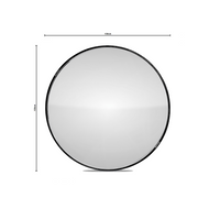 Zoe | Large Round Mirror Black Rattan 1.6M