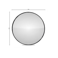 Zoe | Large Round Mirror Black Rattan 1.6M