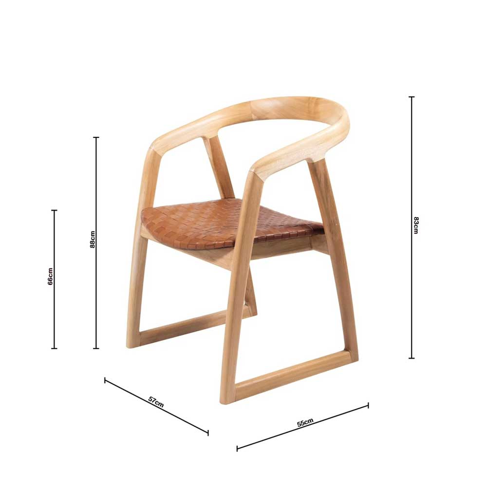 Mabel | Dining Chair Leather Tan