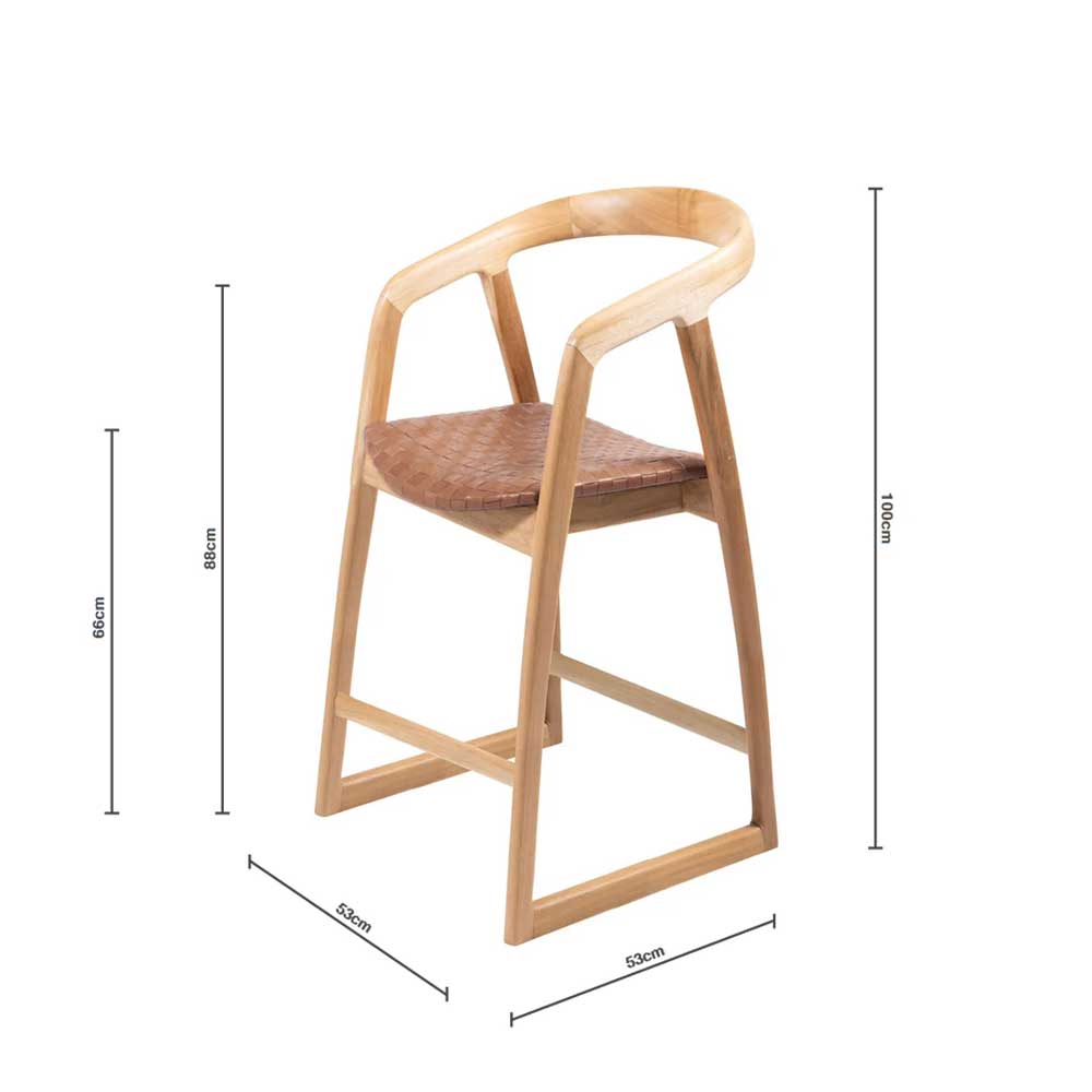 Mabel | Kitchen Stool Leather Tan
