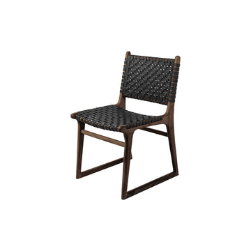 Coco | Dining Chair Leather Black Chocolate Frame