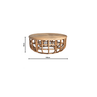 Angie | Coffee Table Rattan Natural 100cm