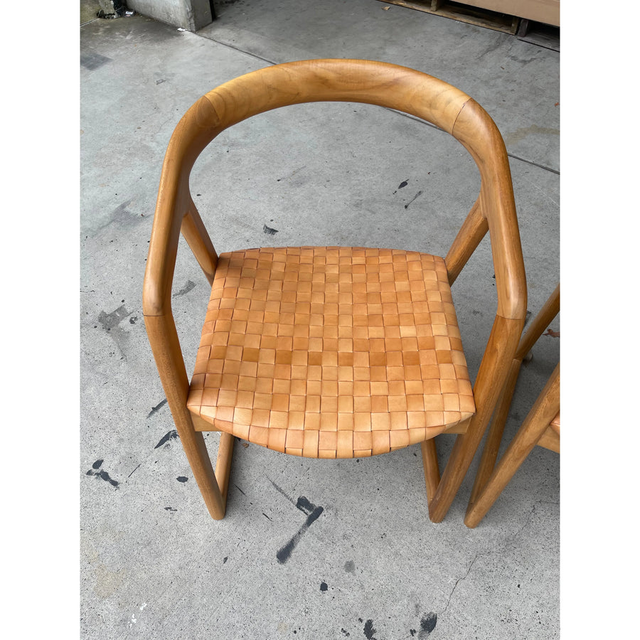 Sample Stock | Mabel Dining Chairs | Tan Nappa Leather (Set of 2)